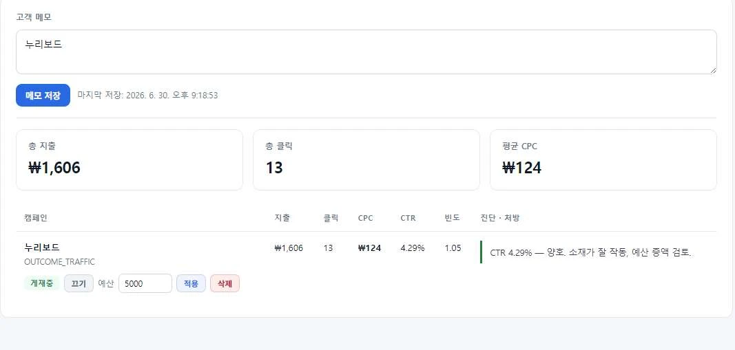 인스타 그램 메타광고 비용을 대폭 내려주는 프로그램을 개발했습니다