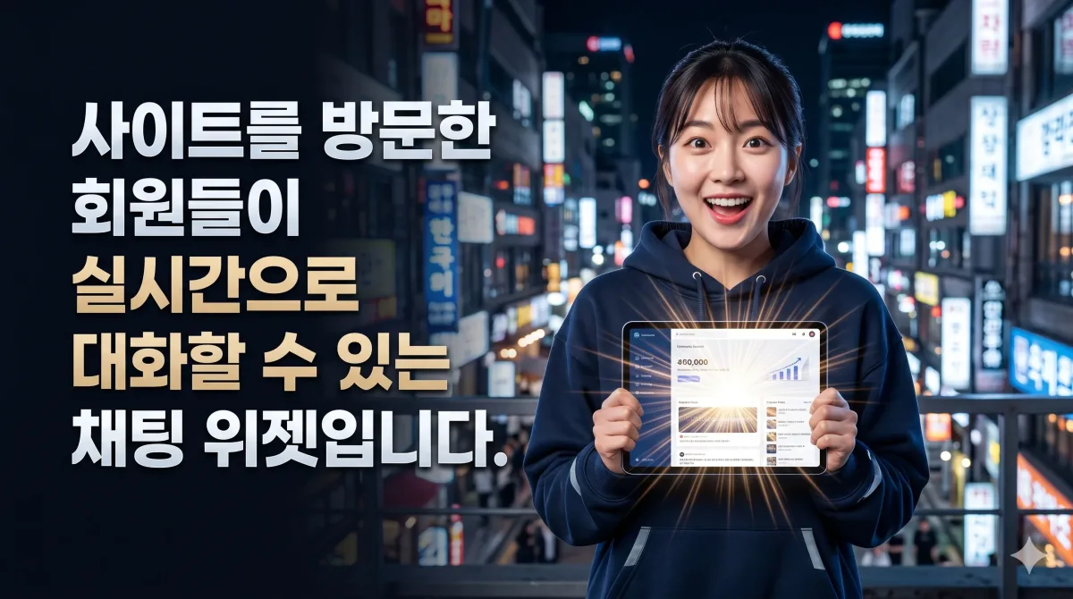 사이트를 방문한 회원들이 실시간으로 대화할 수 있는 채팅 위젯 누리보드 플러그인 - 유틸리티