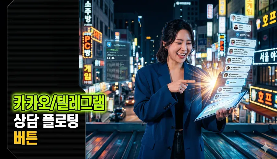 카카오/텔레그램 상담 플로팅 버튼