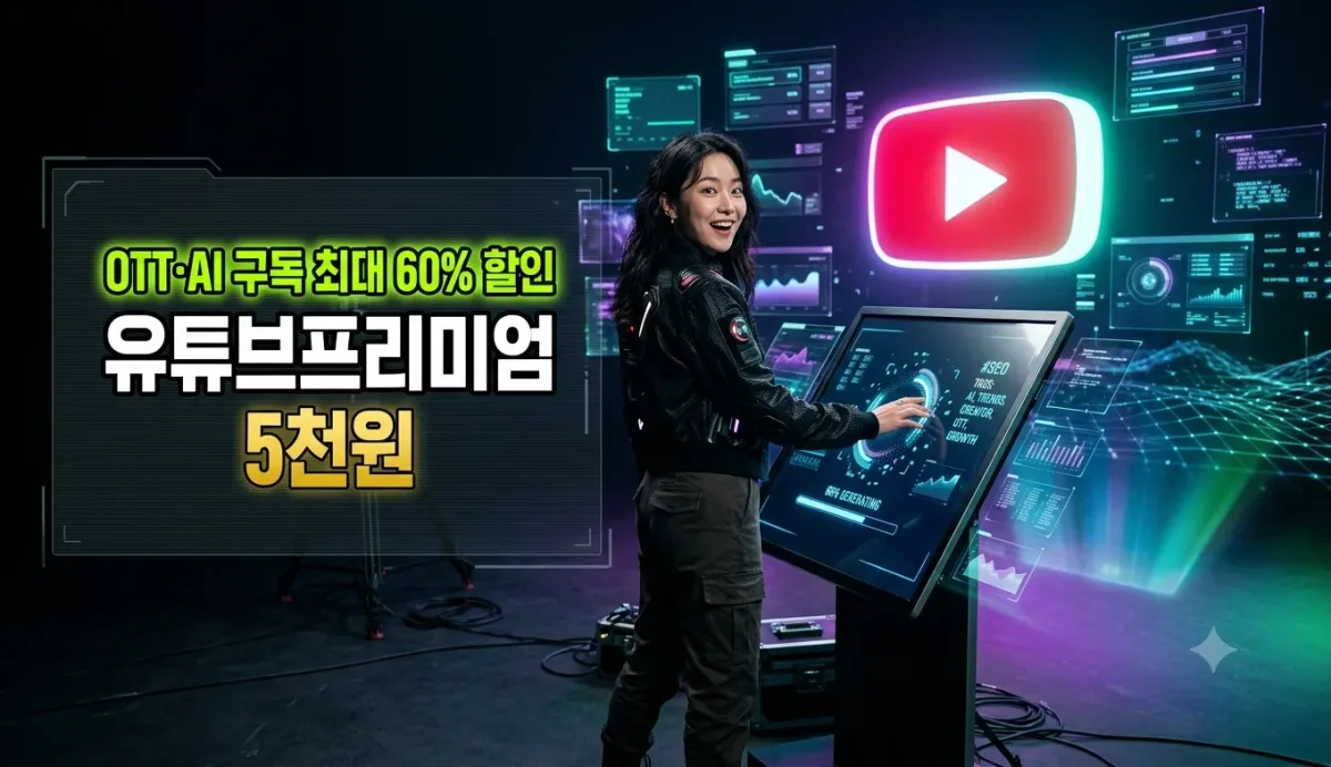 OTT·AI 구독 최대 60% 할인 유튜브프리미엄 5천원 누리보드 플러그인 - 유틸리티