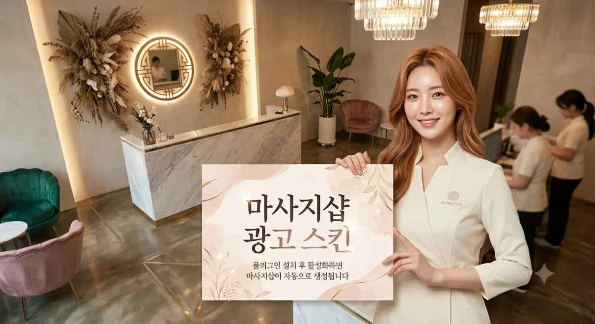 300만원 이상의 값어치 마사지샵 광고 스킨 입니다 무료로 사용하세요 누리보드 플러그인 - 스킨