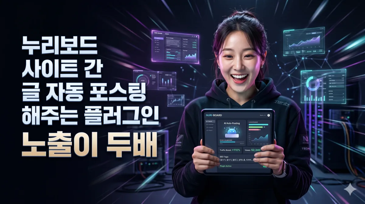 누리보드 사이트 간 글 자동 포스팅 해주는 플러그인 노출이 두배 누리보드 플러그인 - 알림/연동