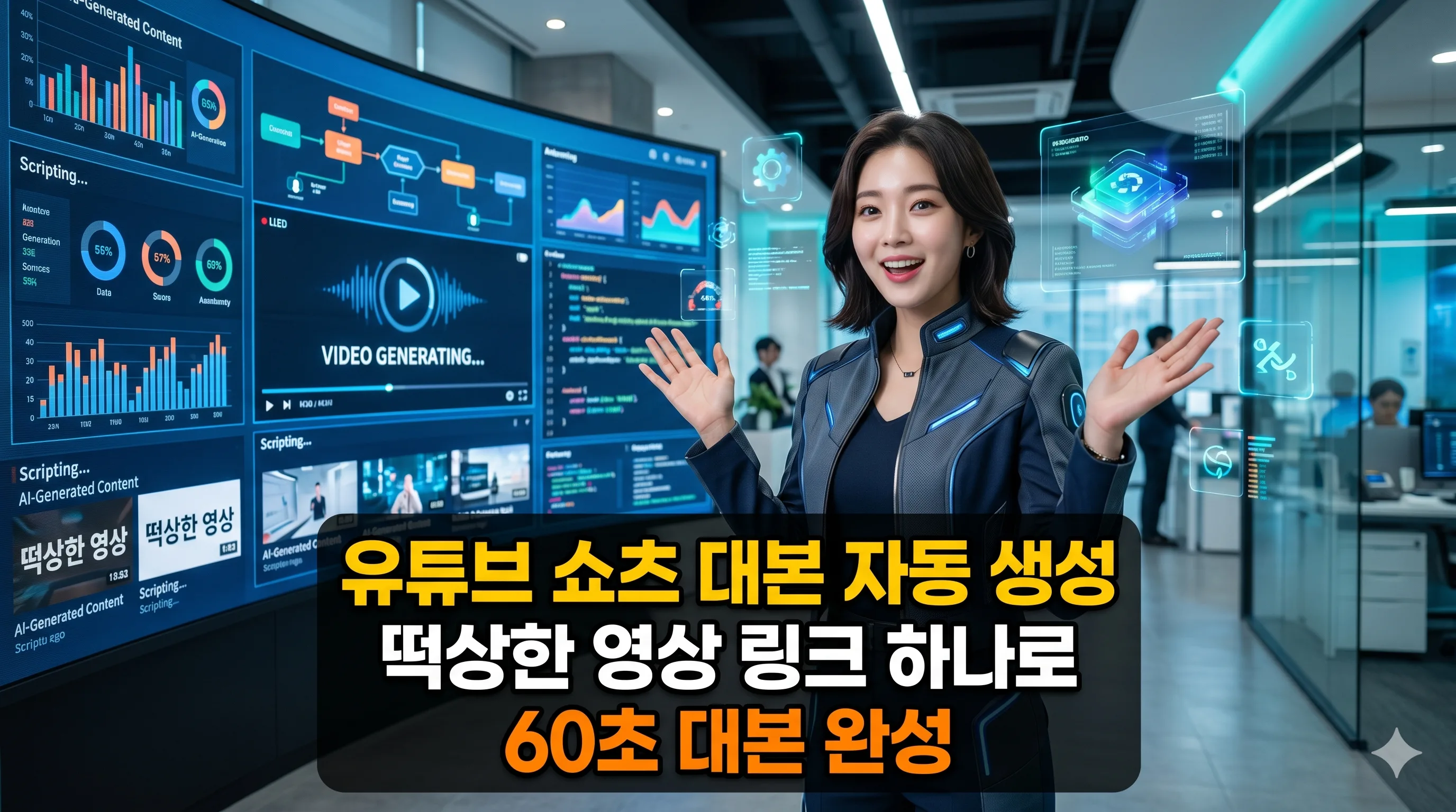 유튜브 쇼츠 대본 자동 생성 — 떡상한 영상 링크 하나로 60초 대본 완성 누리보드 플러그인 - 콘텐츠