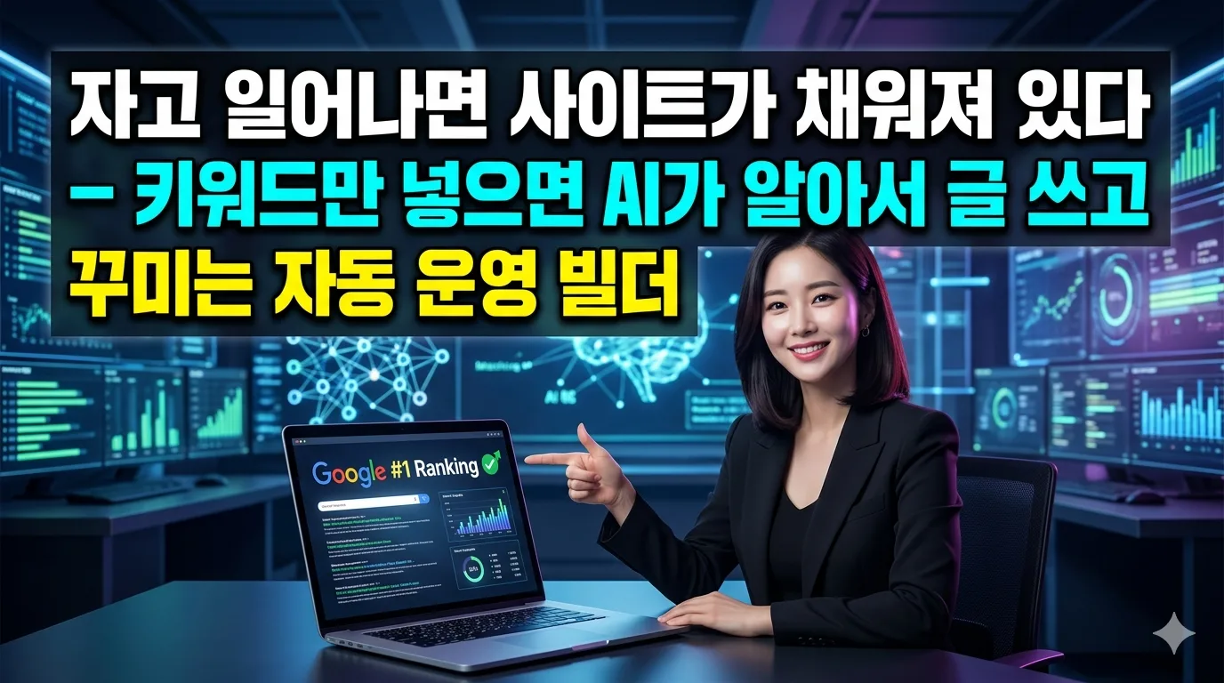키워드 한개로 홈페이지 전체를 자동으로 꾸며준다