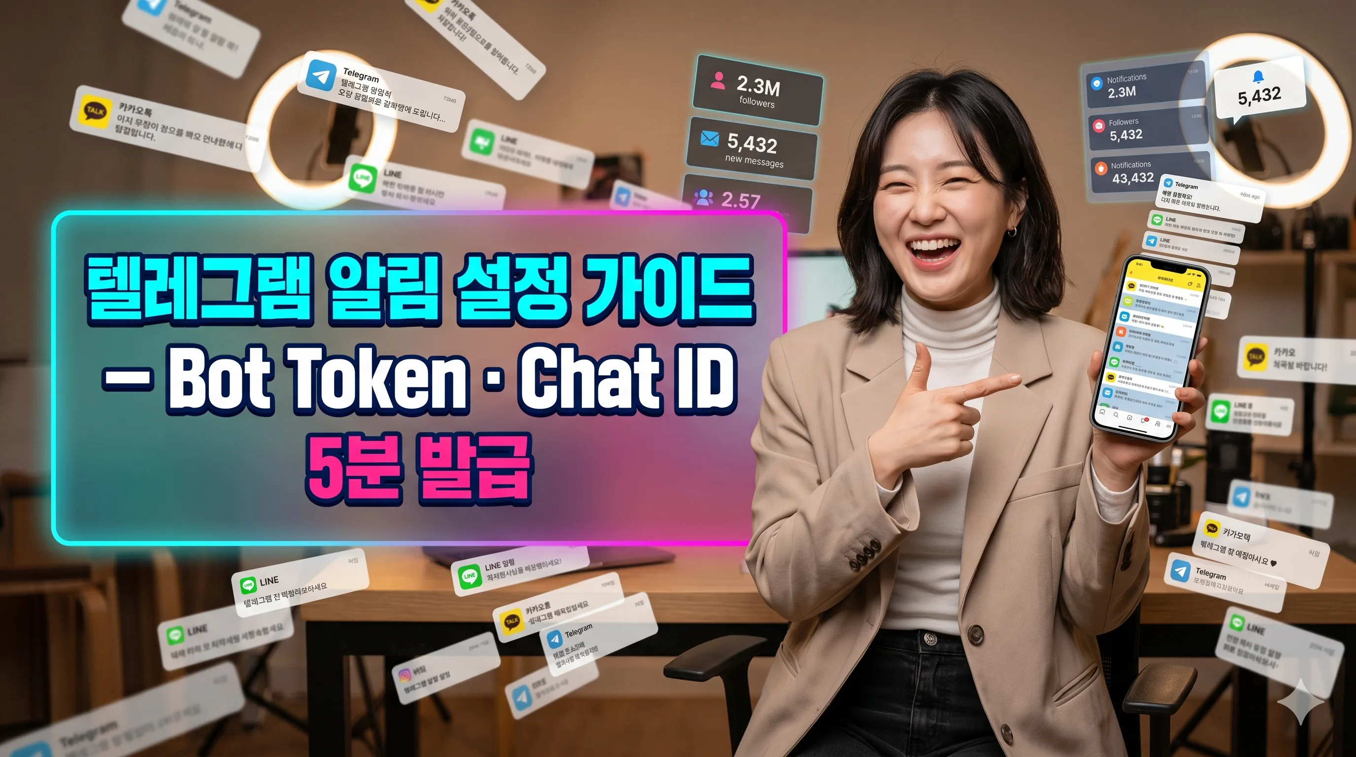 텔레그램 알림 설정 가이드 — Bot Token · Chat ID 5분 발급 누리보드 플러그인 - 알림/연동