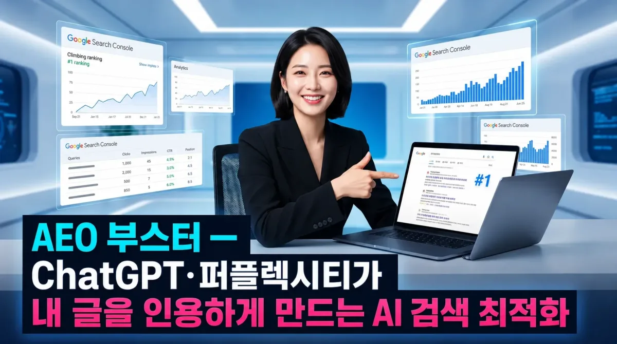AEO 부스터 — ChatGPT·퍼플렉시티가 내 글을 인용하게 만드는 AI 검색 최적화 누리보드 플러그인 - SEO
