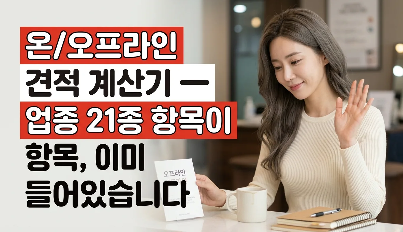 견적 계산기 — 업종 21종 항목이 이미 들어있습니다 누리보드 플러그인 - 콘텐츠