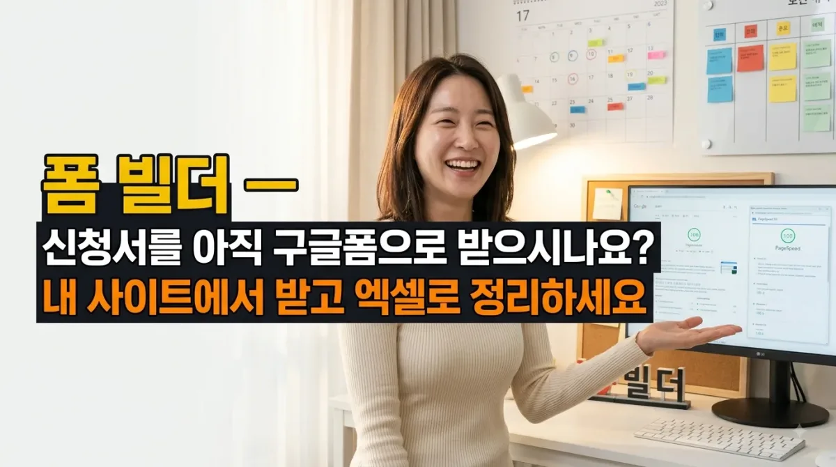 폼 빌더 — 신청서를 아직 구글폼으로 받으시나요? 내 사이트에서 받고 엑셀로 정리하세요 누리보드 플러그인 - 폼/설문