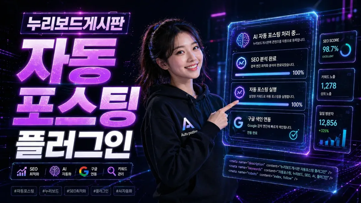 AI 자동글 작성기 — 클릭 한 번으로 SEO 최적화 글 자동 생성 누리보드 플러그인 - SEO